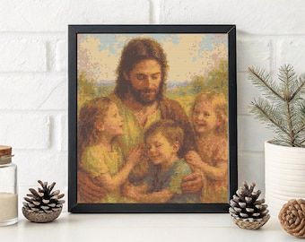 Jesus with Children Cross Stitch Pattern PDF Jesus Cross Stitch Pattern PDF Jesus Artwork Cross Stitch Pattern PDF Jesus with Children
