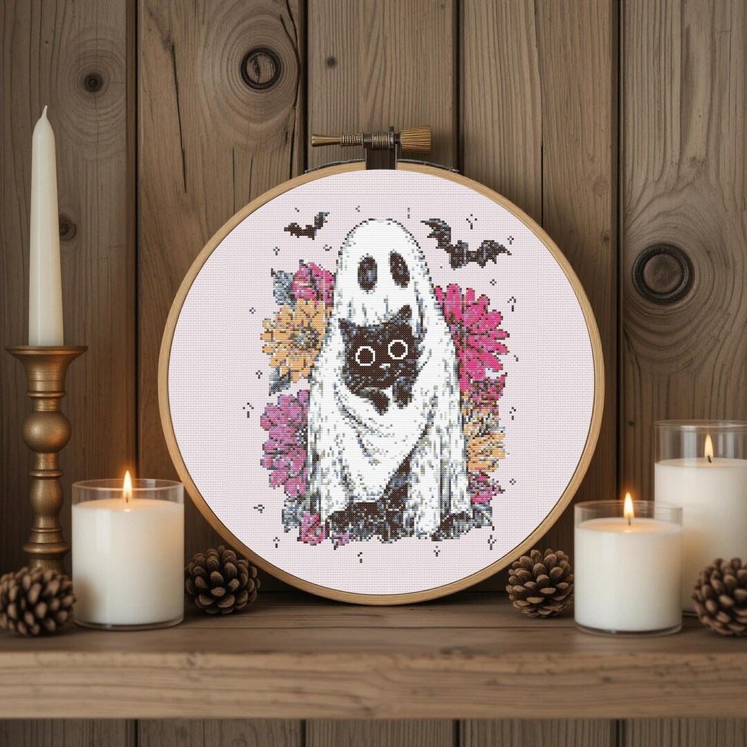 Halloween Ghost Cross Stitch Pattern – Spooky Cute PDF – Easy ...