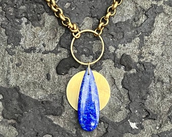 Lapis Lazuli Brass Choker Amulet