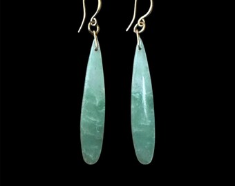 Green Aventurine Teardrop Earrings for Peace and Calm