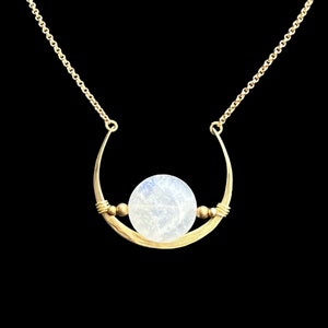 Rainbow Moonstone Healing Portal Talisman in Brass