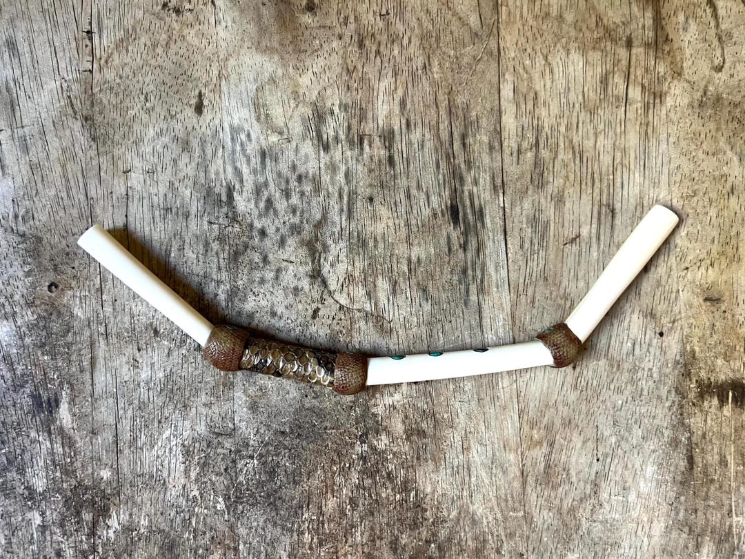 Tepi Pipe From Alpaca Bone With Snake Skin, & Cryssocola - Etsy