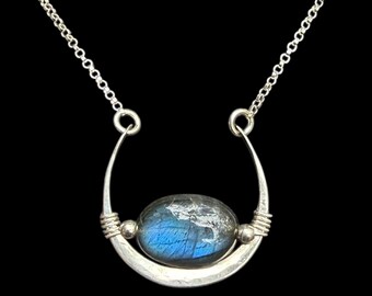 Small Sterling Silver Labradorite Oculus