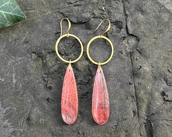 Cherry Quartz Teardrop Earrings