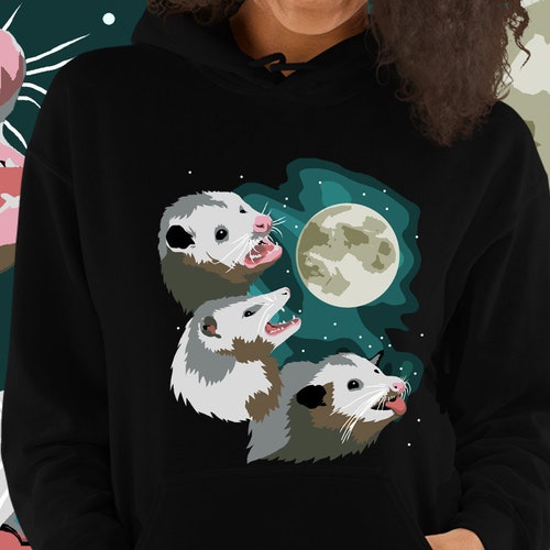 Three Possum Moon Hoodie Opossum 