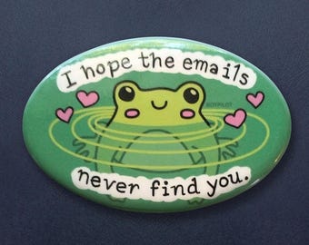 Cute Frog Magnet - "Safe from Emails" Fridge Magnet Office Decor