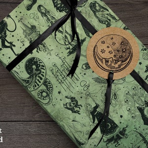 Dark Russian Fairytales Wrapping Paper - Spooky Fairytale Aged Gift Wrap - Flat Pack