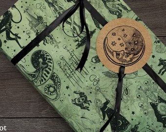 Dark Russian Fairytales Wrapping Paper - Spooky Fairytale Aged Gift Wrap - Flat Pack