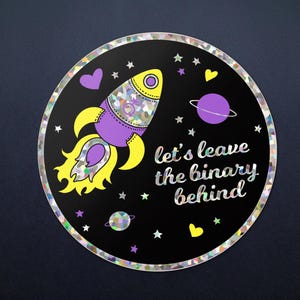 Glitter Nonbinary Sticker - Nonbinary Flag Trans Pride - 3"