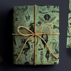 Dark Russian Fairy Tales Gift Wrap - Spooky Wrapping Paper - Flat Pack