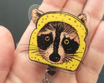 Silly Raccoon Retractable Badge Reel