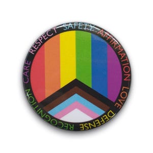 Épinglette drapeau progrès - fierté LGBTQ ou épinglette alliée 1,75 po.