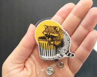 Baby Raccoon Retractable Badge Reel