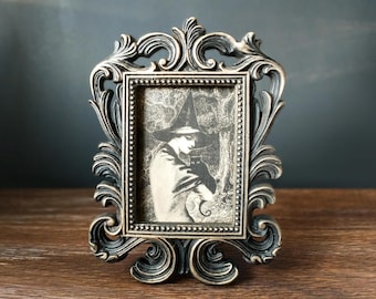 Vintage Witch Print: Witchy Sepia Art in Baroque Frame