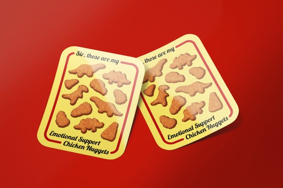 Emotional Support Nuggets Chicken Nugget Funny Vinyl Sticker 3 -  Israel