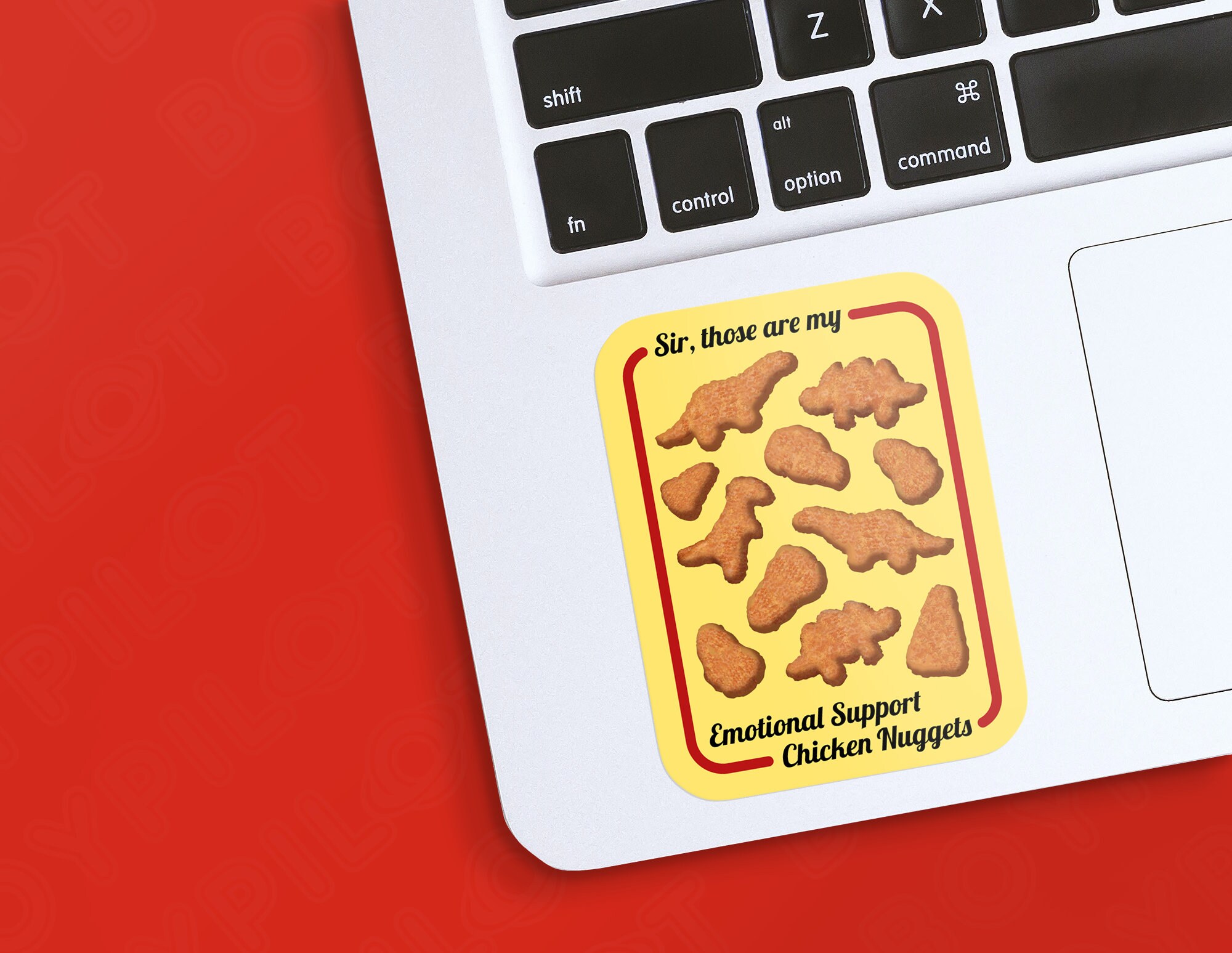 Emotional Support Nuggets Chicken Nugget Funny Vinyl Sticker 3