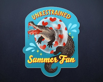 Alligator Sticker - Funny Summer Fun Gator Vinyl Sticker - 3"