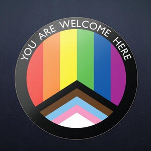 Klistermärke för Progress Flag-fönster - HBTQ Pride and Ally Safer Space