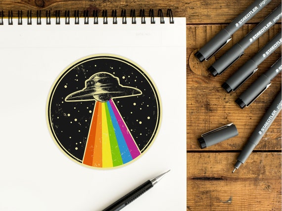 Pegatina OVNI Queer Rainbow Pride LGBT Alien UFO Space Gay - Etsy España