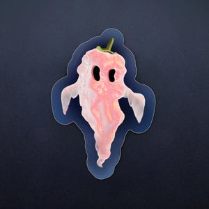 Ghost Pepper Sticker - Funny Spicy Food Lover Hot Sauce Vinyl Sticker 3" image 1
