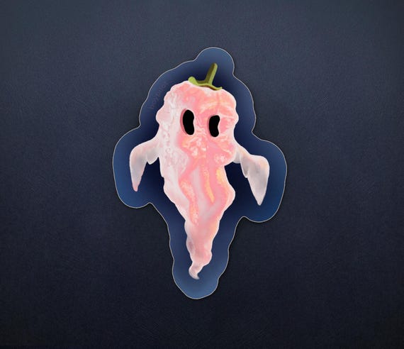 Ghost Pepper Sticker - Funny Spicy Food Lover Hot Sauce Vinyl Sticker 3"