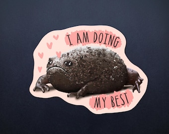 Black Rain Frog Sticker - Doing My Best African Rain Frog Decal 3"
