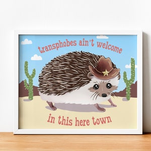 Plakat Jeż z Prawami Transseksualnymi