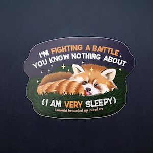 Naklejka „Śpiąca czerwona panda” – 3 cale