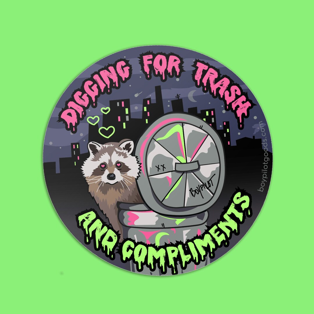 Raccoon Sticker 3 X 3 Cute Funny Trash and - Etsy