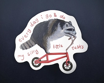 Raccoon Sticker - 3" - Cute Funny Bicycle Vinyl Sticker