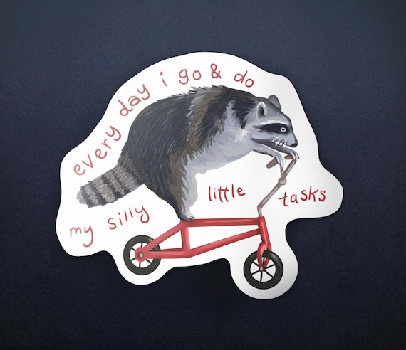 Raccoon Sticker - 3" - Cute Funny Bicycle Vinyl Sticker