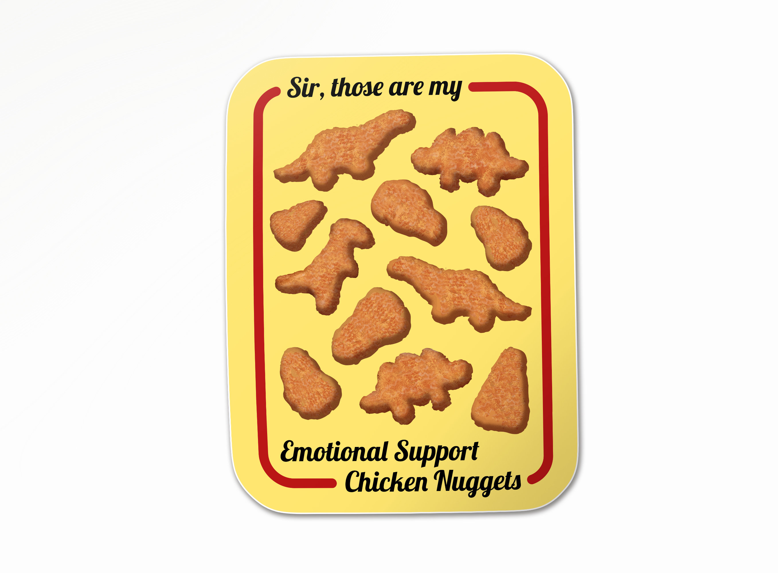 Emotional Support Nuggets Chicken Nugget Funny Vinyl Sticker 3 -  Israel
