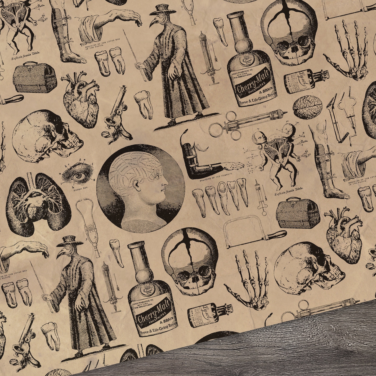 Vintage Medical Wrapping Paper Vintage Creepy Gift Wrap With Etsy