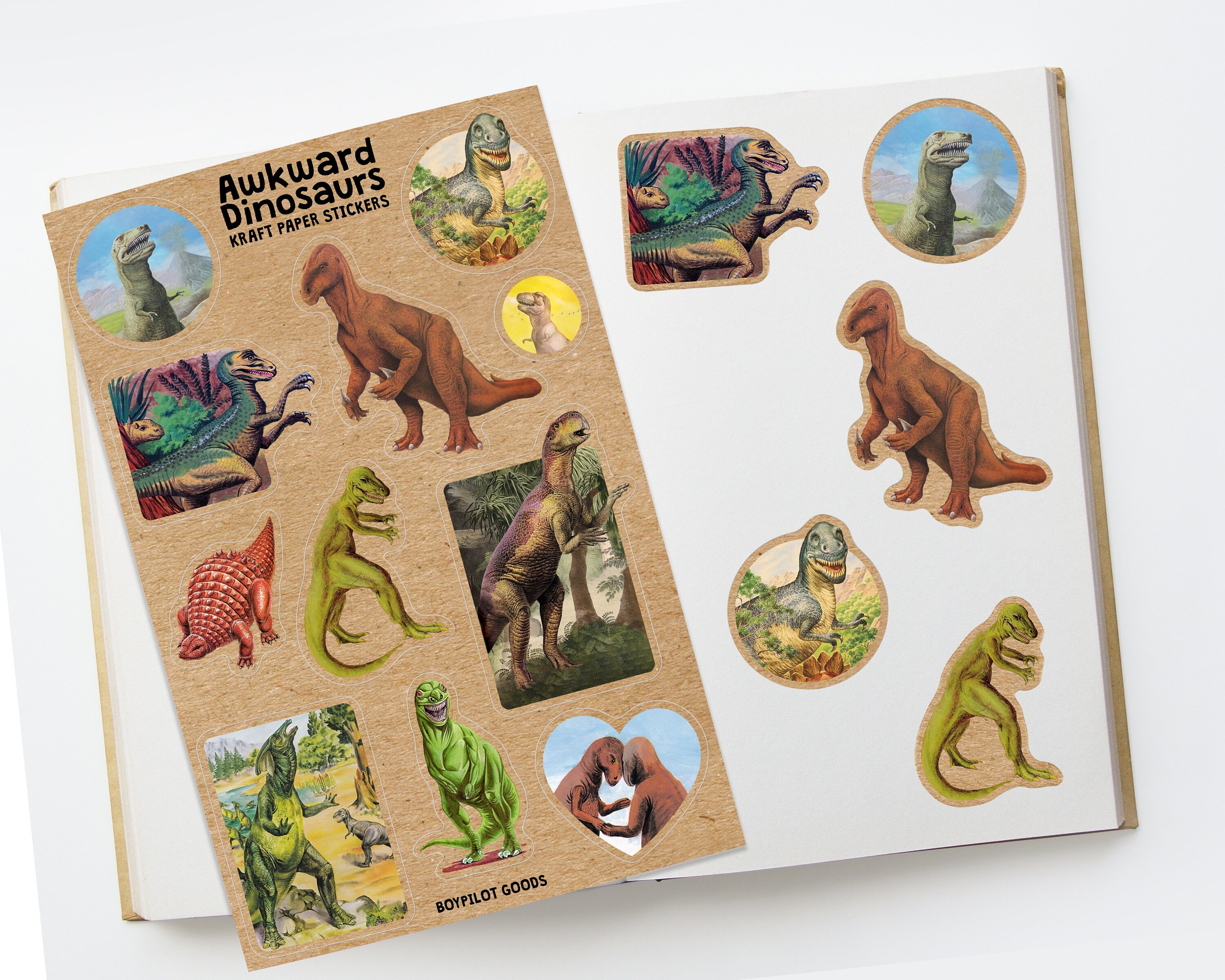 Awkward Dinosaur Stickers - Paleontology Dino Sticker Sheet - Etsy