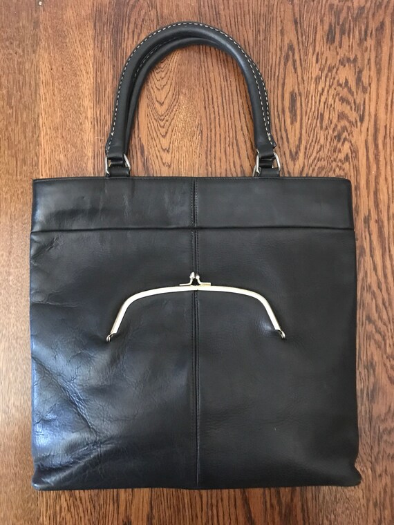 Vintage Bonnie Cashin 1960's black slim tote