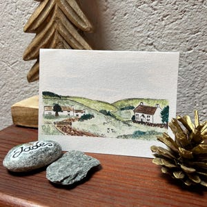 Biglietto stampato ad acquerello - Campagna inglese in primavera - Biglietto di ringraziamento - Biglietto di Pasqua - Festa Della Mamma
