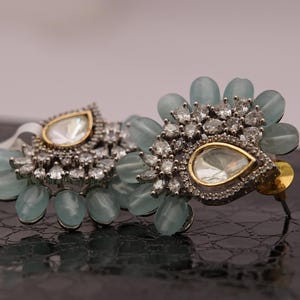 Luxe diamanten polki-stekers/bloemenpolki-stekers met waterkralen/vergulde polki-stekers/bruiloftssieraden cadeau/gratis expreslevering