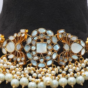 Elegante bruidschokerset met bijpassende studs/handgemaakte traditionele huwelijkssieraden/feestsieraden/cadeau voor vrouwen/gratis expreslevering