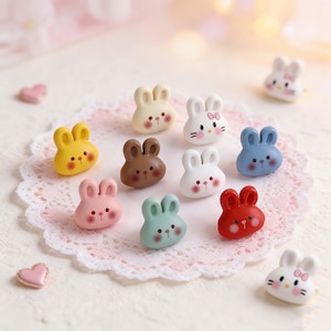 Trendy Cartoon Bunny Buttons – Colorful Hand-Sew Knobs, Kids’ Jackets, Sweaters, Dresses, Fun Sewing Gift for Girls & DIY Craft Lovers