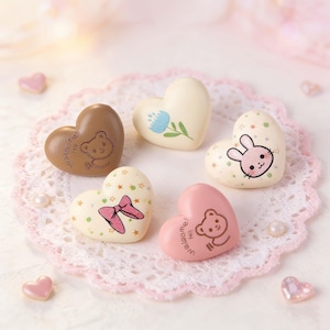 Kawaii Cartoon Heart Shank Buttons, Printed DIY Hand-Sew Decorative Knobs for Sweaters, Coats, Dresses, Gift for Girls & Sewing Lovers