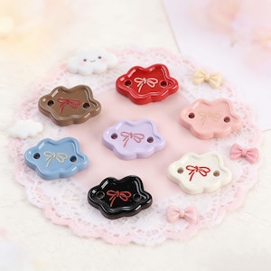 Colorful Cloud Shaped DIY Sewing Buttons, Decorative Knobs with Sweet Bow Pattern, Unique Design for Sweaters, Jackets, Gift for Girls