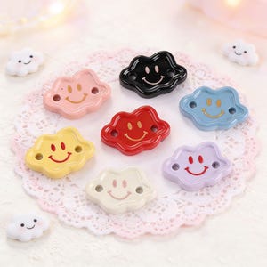 Kreatives Cartoon Smiley Bunte Wolkenaugen-Knöpfe, handgenähte Zierknöpfe für Pullover, Jacken, Ideal für Kinder, Jugendliche und Geschenke