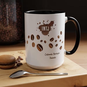 INTJ 15 Oz Accent Coffee Mug - MBTI, Personality Type, Personalized Gift for Coffee Lovers, Unique Coffee Cup, Gifts For Him / Her