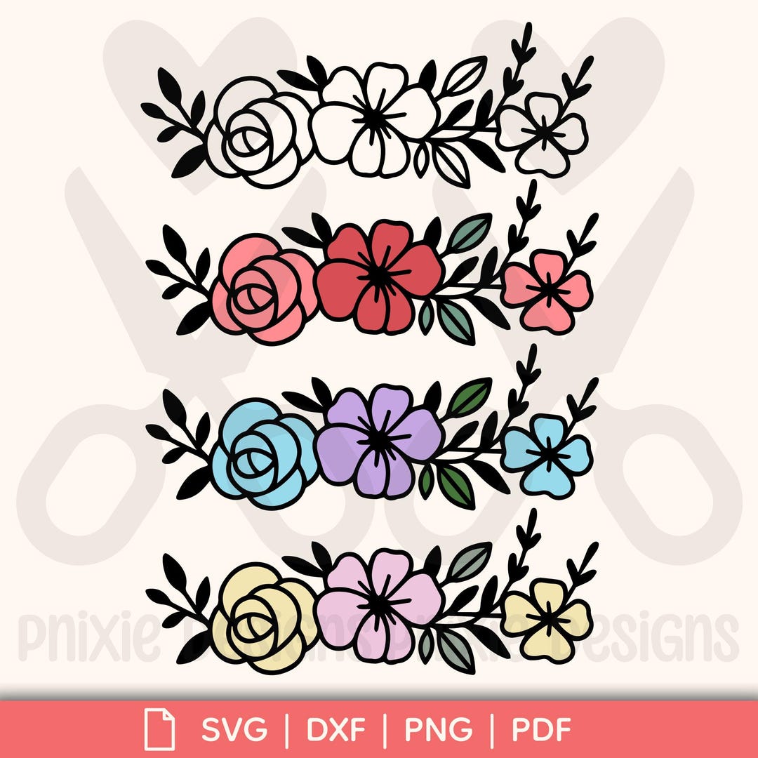 Multi-layer Floral Arrangement, SVG File to Overlay (+DXF, PNG, Pdf) - Etsy