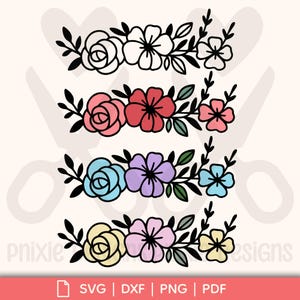 Composition Florale Multicouches, Fichier SVG à superposer (+DXF, PNG, Pdf)