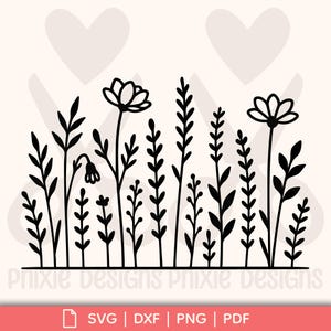 Fichier de découpe fleurs des champs SVG – Motif botanique pour Cricut, Silhouette & laser | Déco mariage DIY