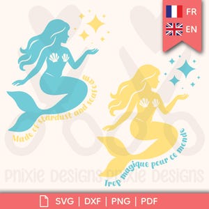 Sirène magique – Fichier de découpe digital | Magical Mermaid – Digital Cutting File (SVG, DXF, PNG, Pdf)