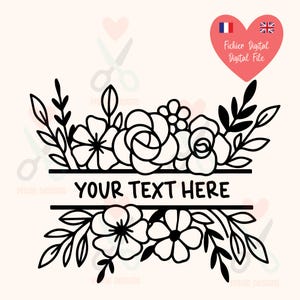 Aanpasbaar SVG-bestand met bloemen – Voeg uw tekst toe