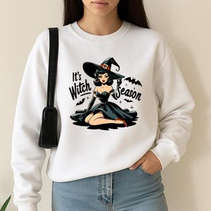 Witch Season Sweatshirt, Cozy Unisex Crewneck, Perfect for Halloween, Spooky Season, Gift for Friends, Halloween Gift, Vintage, Retro