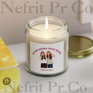 Scented Candles, Emotional Baggage Holder, Personalized Names Candle, Coconut Apricot Wax, Gift for Her, Custom Quote Candle, Relaxation,